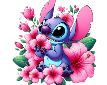 lilo and stitch png clipart, watercolor background, stitch png, lilo png, cute stitch, Best friends,  instant download