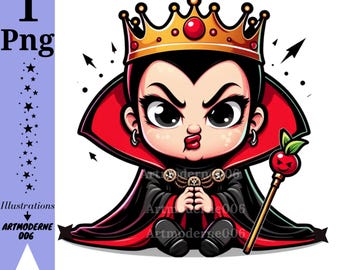 Evil queen png clipart, cute evil queen image, Princess villain, snow white, snow white villain, instant download