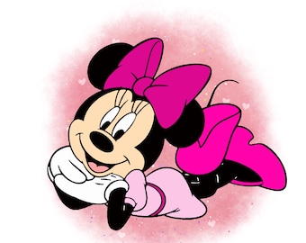 Minnie mouse watercolour background, minnie mouse png clipart, Minnie birthday, instant download