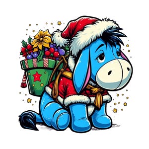 Winnie the pooh Eeyore christmas, eeyore png clipart, winnie the pooh png, instant download