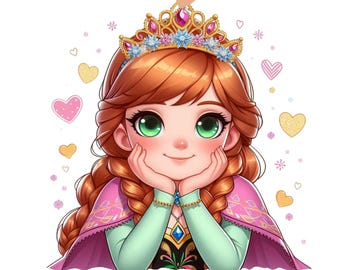 Princess anna png clipart, cute Princess anna, frozen anna, elsa anna, instant download