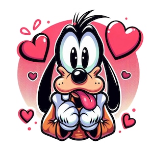 Goofy love design, Goofy png clipart, Mickey mouse friends, Mickey goofy, instant download