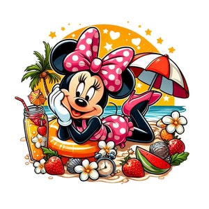 minnie mouse summer,minnie mouse png clipart, minnie mouse holiday, instant download