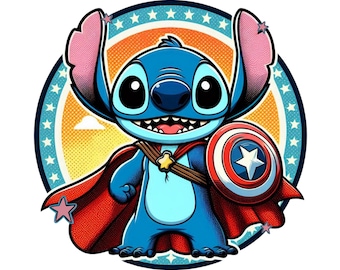 stitch super hero, stitch png clipart, hero stitch, lilo and stitch character, instant download