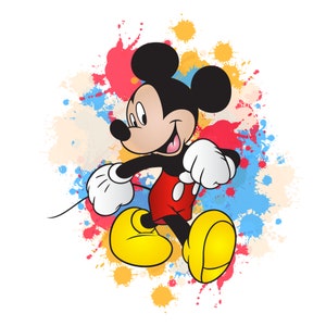 Mickey mouse watercolour background,  Mickey mouse png clipart,  Mickey splash, instant download