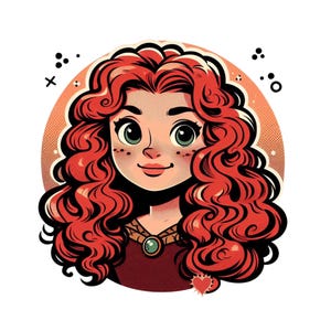 Princess merida png clipart, merida brave png, cute merida, Princess birthday, instant download