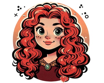 Clipart princesse merida png, merida brave png, merida mignonne, anniversaire de princesse, téléchargement immédiat