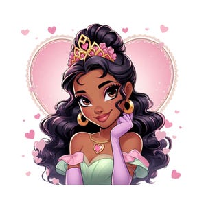 Princess tiana love design,  the princess and the frog png clipart, Princess tiana png, instant download