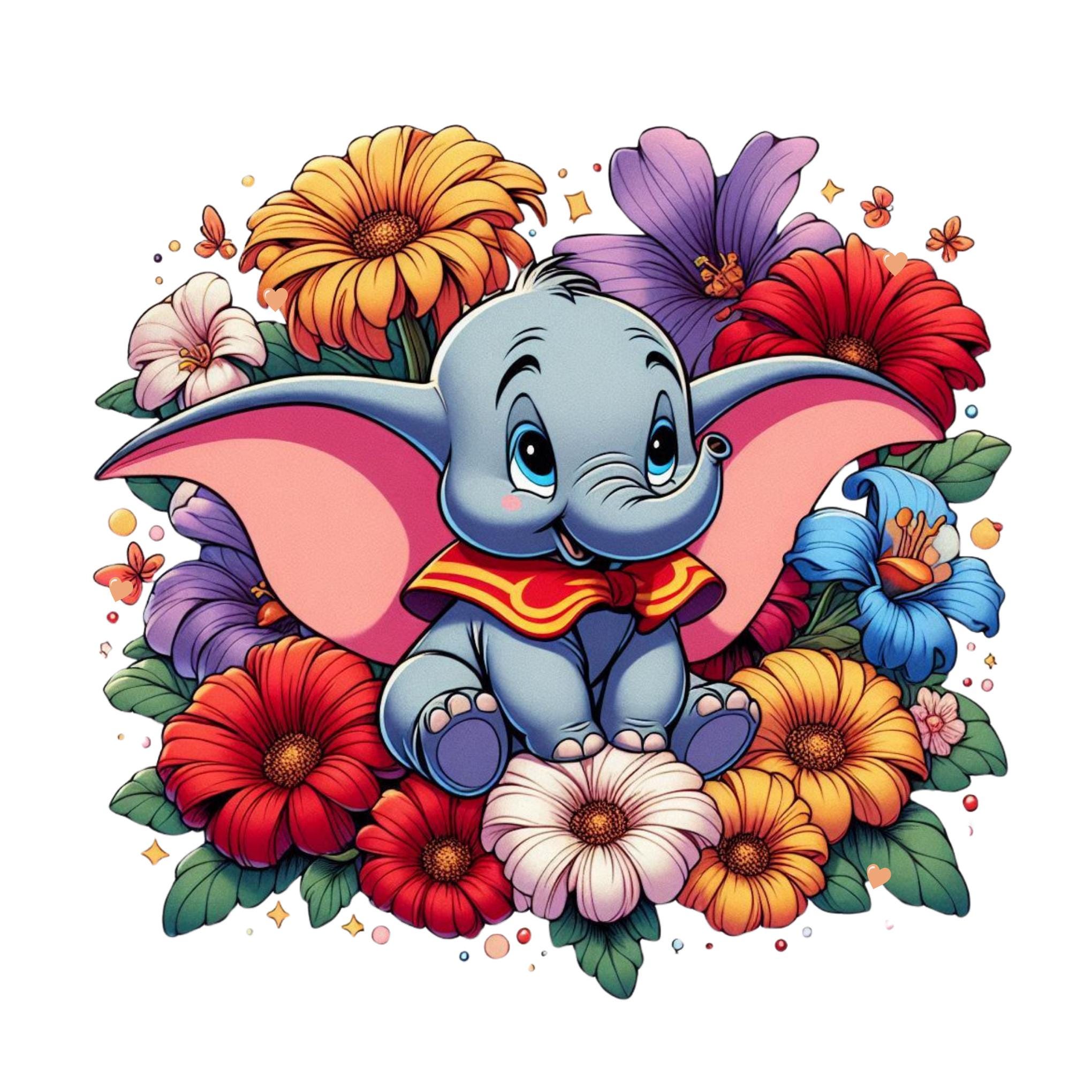 ダンボの花のデザイン、ダンボのPNGクリップアート、ダンボの象のPNG