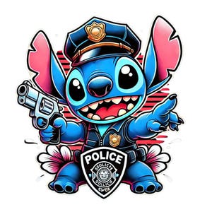 stitch police design, stitch png clipart, stitch job, cute stitch image, lilo and stitch character, instant download