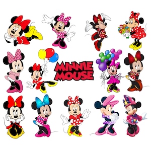 Minnie mouse png bundle,  minnie mouse png clipart set, minnie birthday, instant download