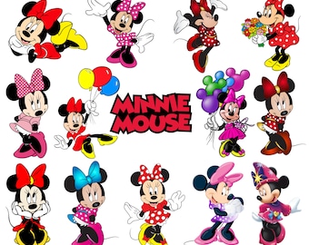 Minnie mouse png bundle,  minnie mouse png clipart set, minnie birthday, instant download