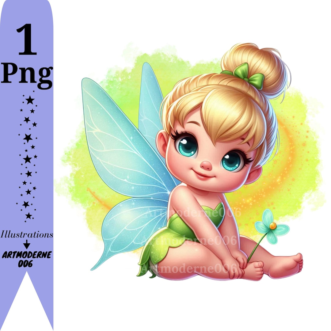 Baby Tinkerbell Png Clipart, Tinkerbell Watercolor Background, Fairy Tinker  Bell, Fairy Png, Instant Download - Etsy, image size:1080x1080