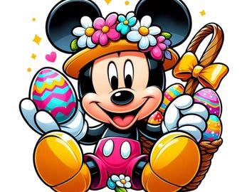 Mickey Mouse Pasen-ontwerp, Mickey Mouse png-clipart, Mickey Mouse Paasei, Instant Download