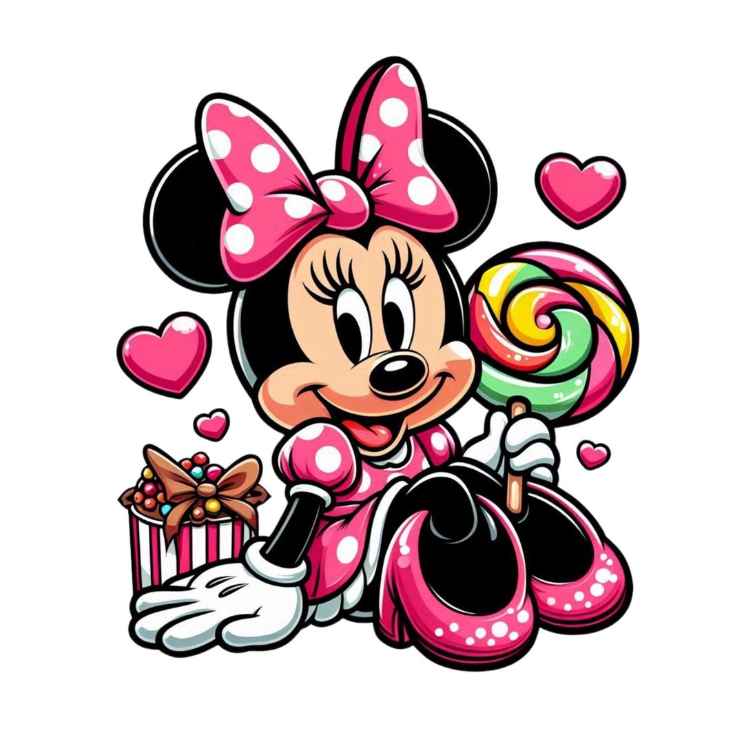 Minnie Mouse Sweet, Minnie Mouse Png Clipart, Minnie Birthday, Instant ...