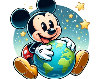 Mickey mouse png clipart, Mickey mouse earth, Mickey school, cute Mickey mouse, instant download