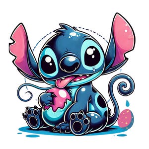 stitch png clipart, stitch egg, lilo and stitch character,  instant download