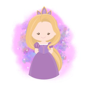 Rapunzel watercolor background, rapunzel png clipart, baby rapunzel, tangled princess,  Princess birthday, instant download