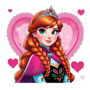 Princess anna png clipart, Princess anna love design, frozen princess, frozen character, instant download