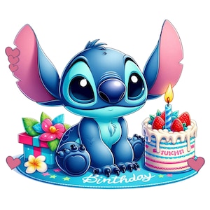 stitch birthday, stitch png clipart, cute stitch, lilo and stitch character, instant download