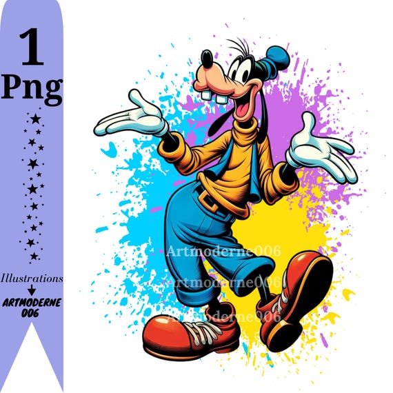 Goofy Splash Design, Goofy Png Clipart, Mickey Mouse Friends