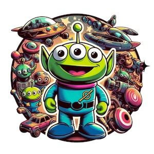 Toy story alien png clipart, alien png, toy story png clipart, toy story character,  instant download
