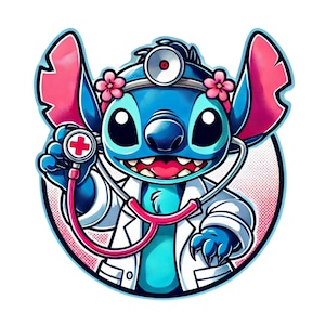 stitch doctor design, stitch png clipart, doctor stitch, cute stitch image, lilo and stitch character, instant download