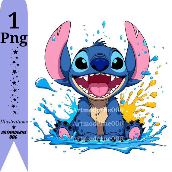 スティッチのPNGクリップアート、スティッチのスプラッシュデザイン