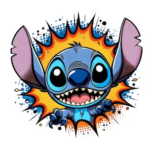 stitch png clipart, stitch splash design, stitch bang, lilo and stitch character, instant download