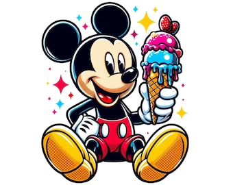 Mickey mouse png clipart, Mickey mouse ice cream, cute mickey mouse image, digital and instant download