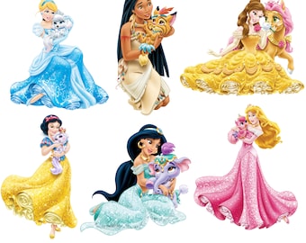 Princesses png bundle, Princess  png clipart set, snow white, belle, jasmine, instant download