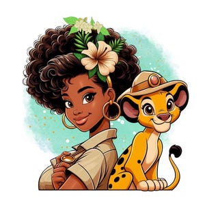 Princess tiana safari design,  the princess and the frog png clipart, Princess tiana png, instant download