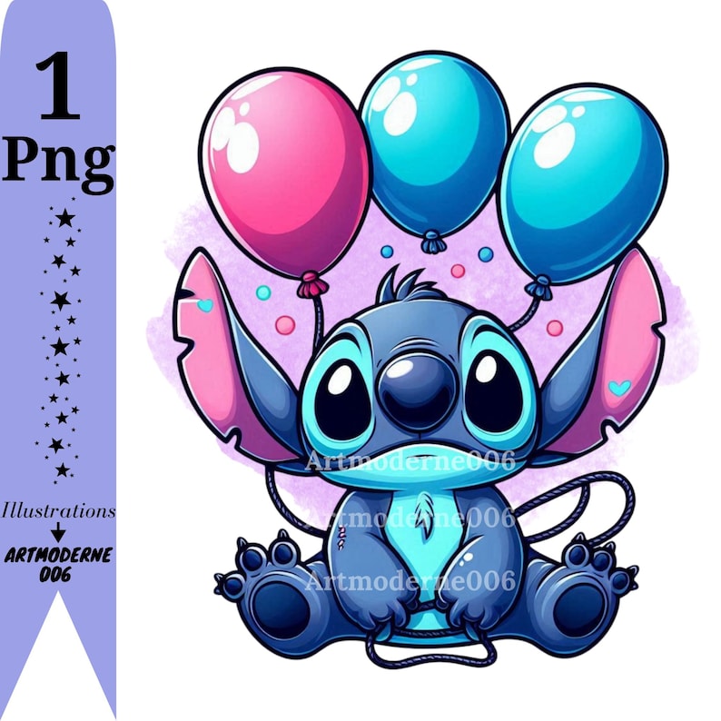 Stitch Png Clipart, Stitch Balloons Design, Stitch Birthday, Lilo and ...