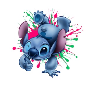 Stitch png clipart, stitch splash design, lilo and stitch character, instant download