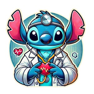 stitch doctor design, stitch png clipart, doctor stitch, cute stitch image, lilo and stitch character, instant download