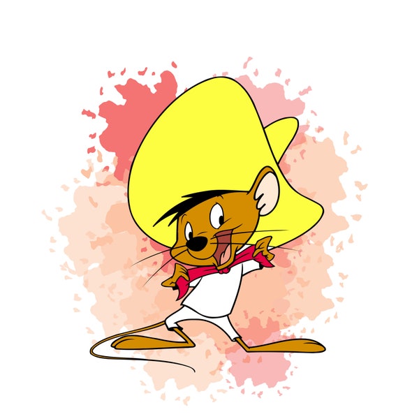 Speedy gonzales watercolor background, speedy gonzales png clipart,  speedy png, instant download