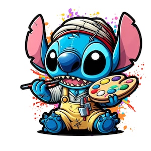 stitch png clipart, stitch painter, stitch splash design, lilo and stitch character, instant download
