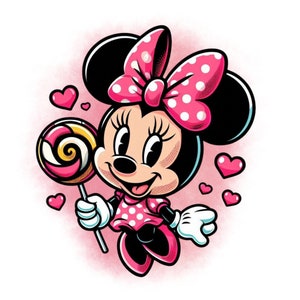 minnie mouse watercolor background, minnie mouse png clipart, minnie mouse sweet, instant download