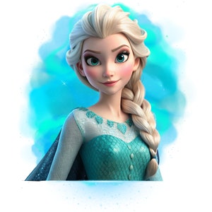 Sfondo acquerello principessa elsa, clipart png elsa congelata, png elsa, download immediato