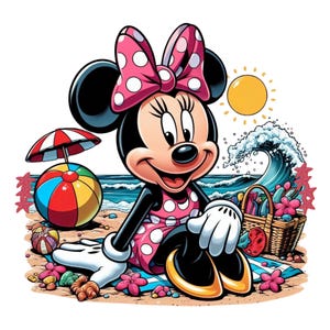 minnie mouse summer, minnie mouse png clipart, minnie mouse holiday, instant download