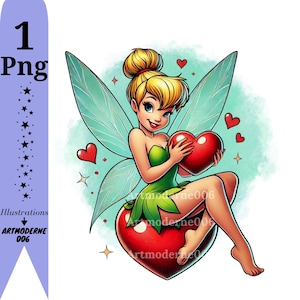 Tinkerbell png clipart, Tinkerbell valentine's day, fairy tinkerbell, fairy png, tinkerbell love, instant download