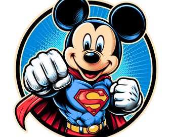 Mickey mouse super hero,  Mickey mouse png clipart,  Mickey mouse hero, instant download