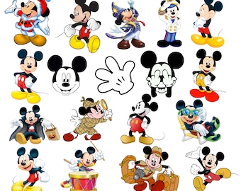 Micky Maus Png Bundle, Micky Maus Png Clipart Set, Micky Geburtstag, sofortiger Download
