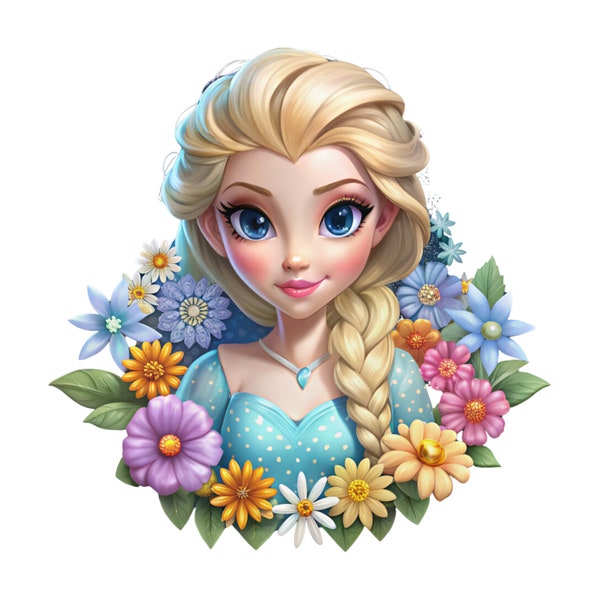 Frozen Princess elsa png clipart, elsa flower design, frozen png, elsa png, instant download