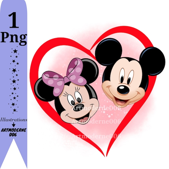 ミッキーマウスとミニーマウスのPNGクリップアート、ミッキーラブ