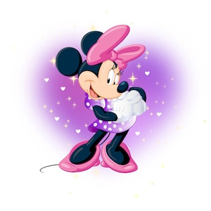 Minnie mouse watercolor background,  minnie mouse png clipart,  minnie birthday,  instant download