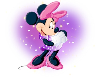 Minnie mouse watercolor background,  minnie mouse png clipart,  minnie birthday,  instant download
