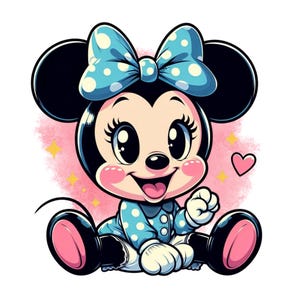 Cute baby minnie mouse png clipart, minnie mouse baby shower, baby minnie png, instant download