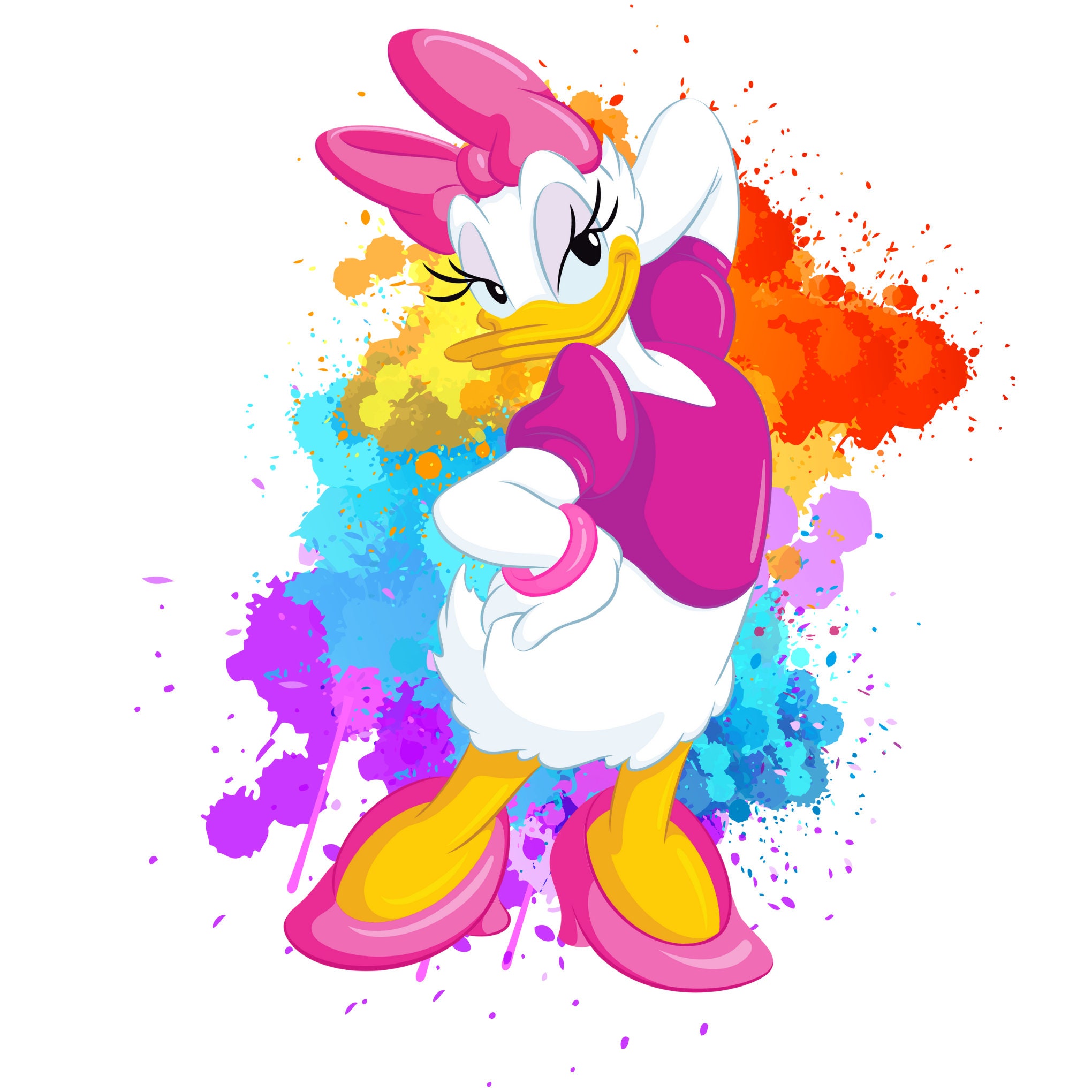 デイジーダックの水彩画の背景、デイジーダックのPNGクリップアート