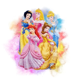 Princesses watercolour background,  Princess png clipart,  Princess design, instant download